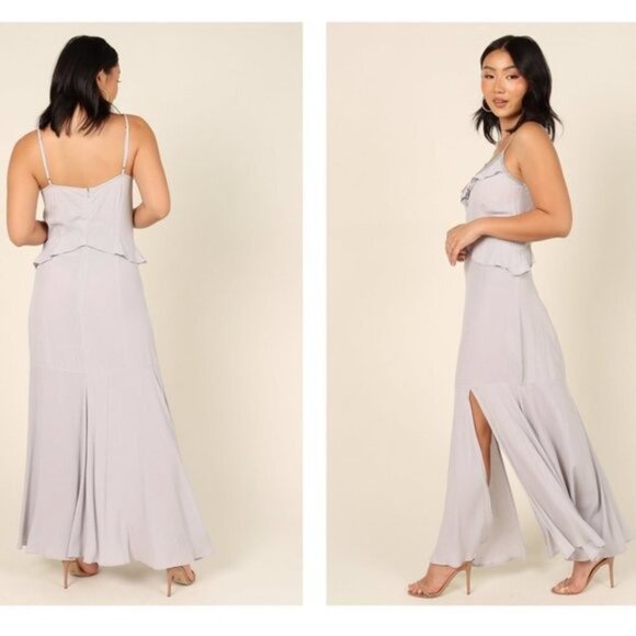 Lovestitch X Petal & Pup | NEW Tanya Beaded Maxi Dress in Grey Size M - Picture 3 of 12